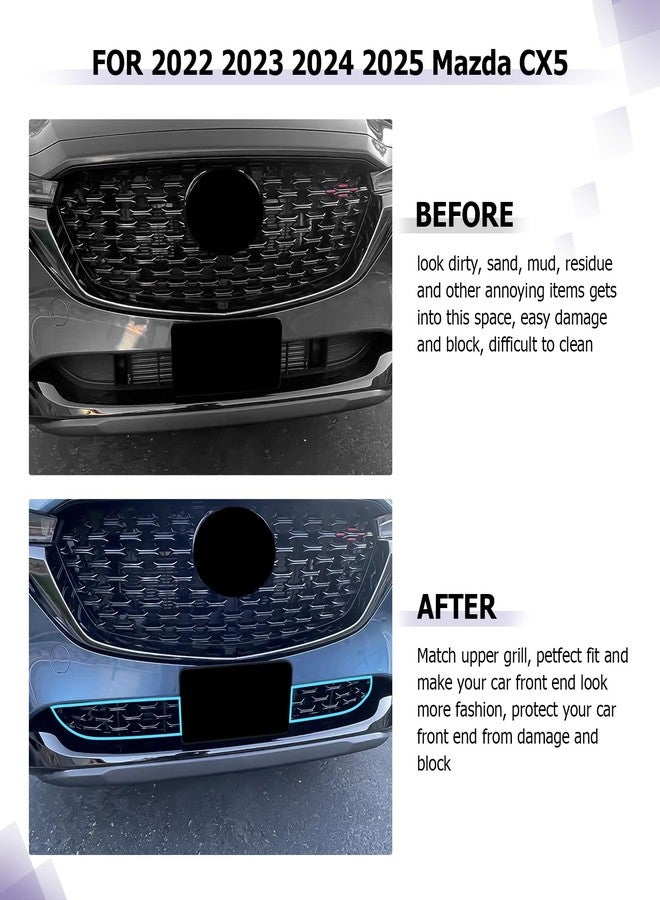 LUWU Front Grill Mesh Compatible With 2022 2023 2024 2025 Mazda CX-5 Front Mesh Grill Inserts Trims Front Mesh Grille Cover Guard for 2024 2025 Mazda CX5 Car Exterior Accessories ABS Material, 2PCS - Image 3