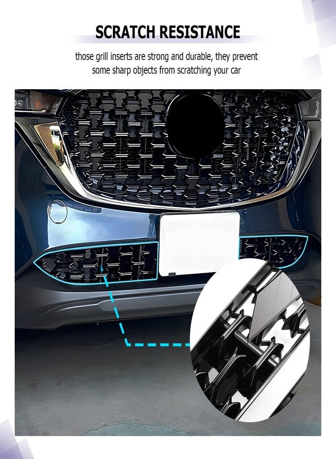 LUWU Front Grill Mesh Compatible With 2022 2023 2024 2025 Mazda CX-5 Front Mesh Grill Inserts Trims Front Mesh Grille Cover Guard for 2024 2025 Mazda CX5 Car Exterior Accessories ABS Material, 2PCS - Image 5