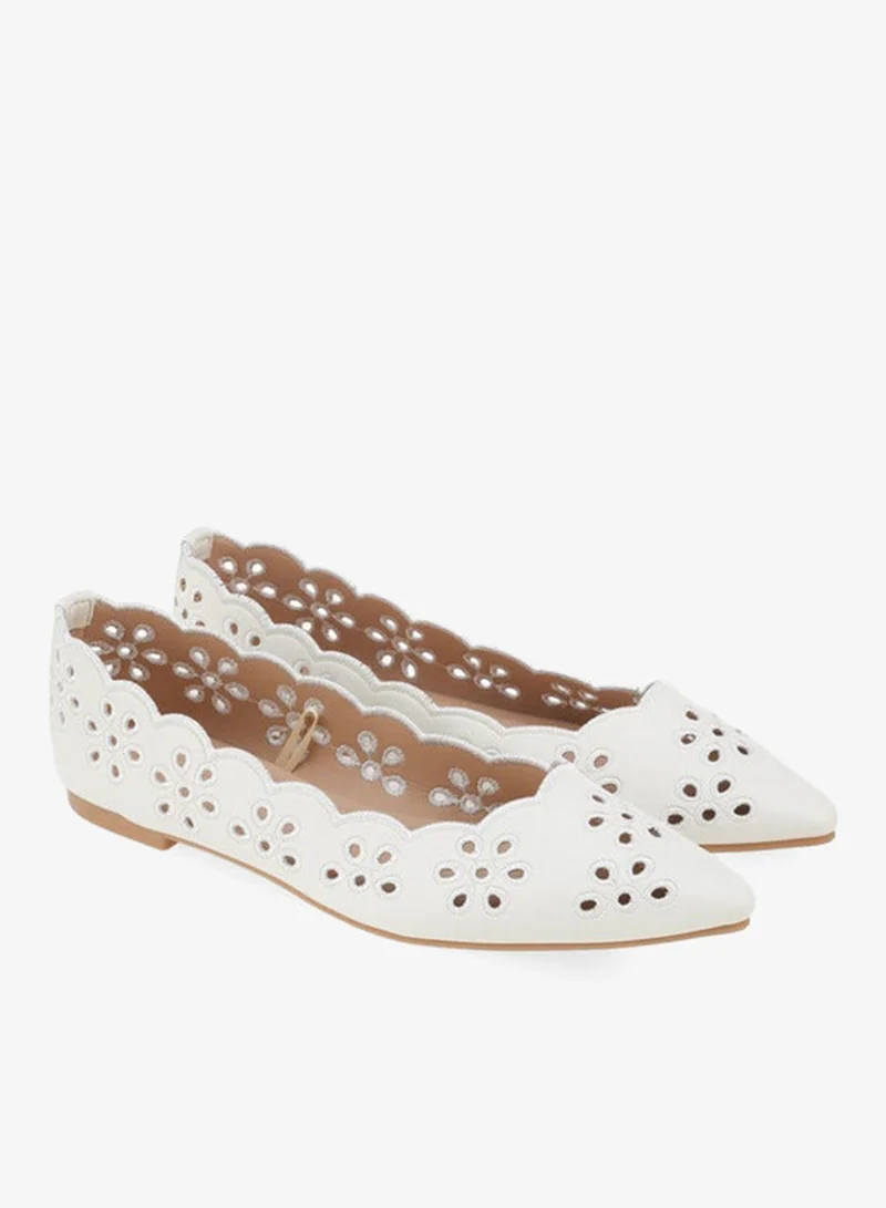 Flora Bella Women Scalloped Laser Cut Ballerina Shoes