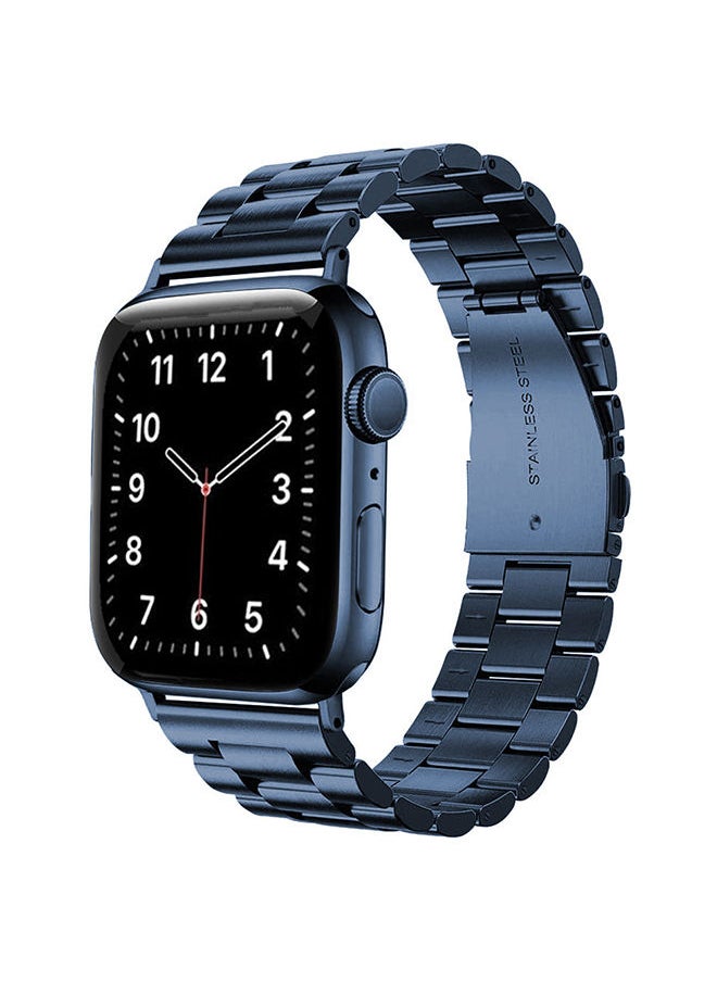O Ozone Metal Straps For Apple Watch Series 10 | Ultra 2 | 8 Ultra | 9 | 8 | 7 | 6, 49/46/45/44/42mm, Solid Stainless Steel Replacement Wristband - Blue  - Image 1