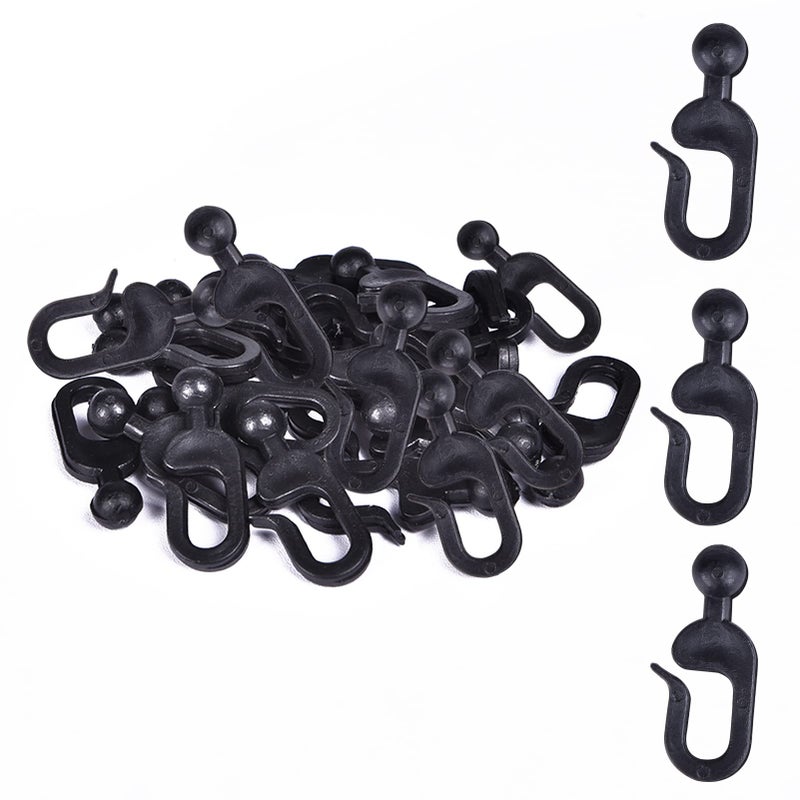 Tngan 36 Pcs Plastic Hooks for Gazebo Curtains Mosquito Netting Black