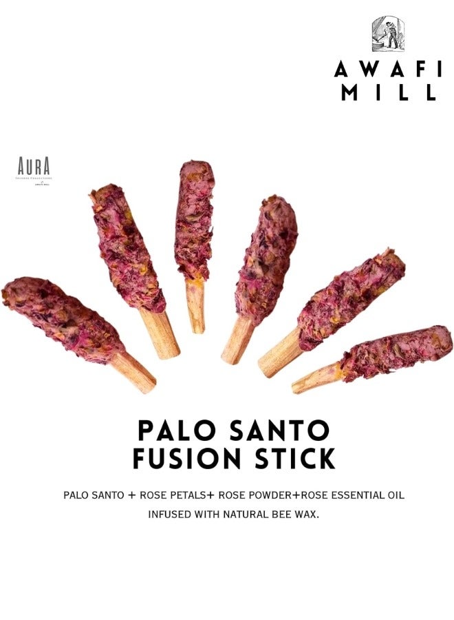 Awafi Mill Palo Santo Rose Fusion Smudge Pops | Beeswax Rose Oil Rose Petal Powder  - Image 4