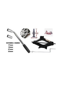 ABBASALI Car Breakdown/Emergency Spare Type Kit - - 2 Tonne Scissor Jack + Extendable Wheel Brace Socket Wrench Tyre Repair Kit + 1 Kg Fire Extinguisher For Van  - Image 2