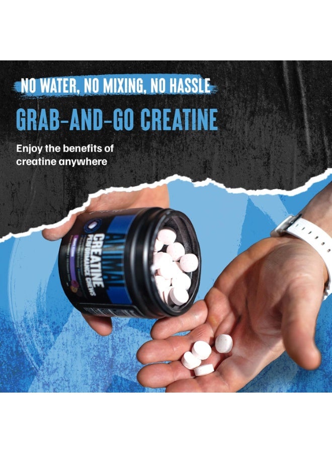 انيمال أقراص مضغ الكرياتين للحيوانات - كرياتين مونوهيدرات معزز مع أستراجين لتحسين الامتصاص، وملح البحر لتعزيز الضخ، أقراص قابلة للمضغ لذيذة ومريحة - بنكهة العنب - Image 3