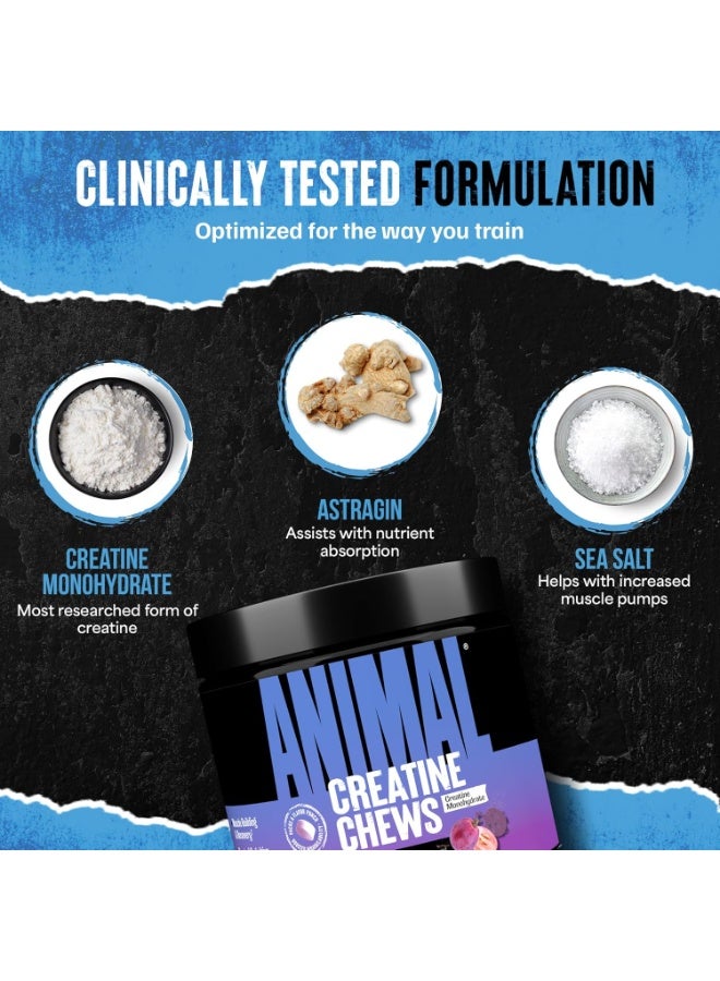 انيمال أقراص مضغ الكرياتين للحيوانات - كرياتين مونوهيدرات معزز مع أستراجين لتحسين الامتصاص، وملح البحر لتعزيز الضخ، أقراص قابلة للمضغ لذيذة ومريحة - بنكهة العنب - Image 4