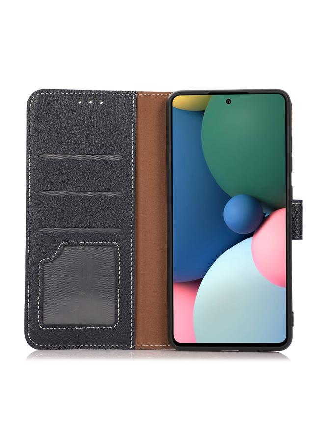 اس-توب جراب لهاتف Google Pixel 6 Pro مصنوع من جلد البولي يوريثان الحراري مع حامل وفتحات للبطاقات ومحفظة، بتصميم أفقي قابل للطي من الليتشي - Image 5