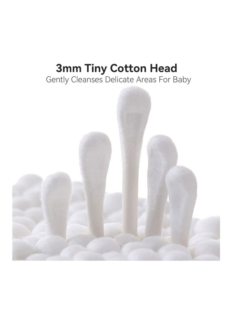 ECVV 200 Count Baby Cotton Swabs Double-ended Spiral Head Earpick Cotton Tips Multipurpose Ear Spoon Cotton Buds for Ear, Beauty Care, Cleaning  - Image 5