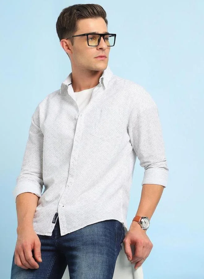 دينيس لينغو قميص بياقة كلاسيكية وطبعة تجريدية