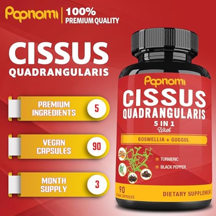 Papnami Super Cissus Quadrangularis Extract Capsules with Boswellia, Guggul, Turmeric, Pepper | 3 Months Supply - Image 2