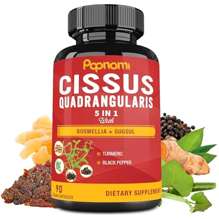Papnami Super Cissus Quadrangularis Extract Capsules with Boswellia, Guggul, Turmeric, Pepper | 3 Months Supply - Image 1