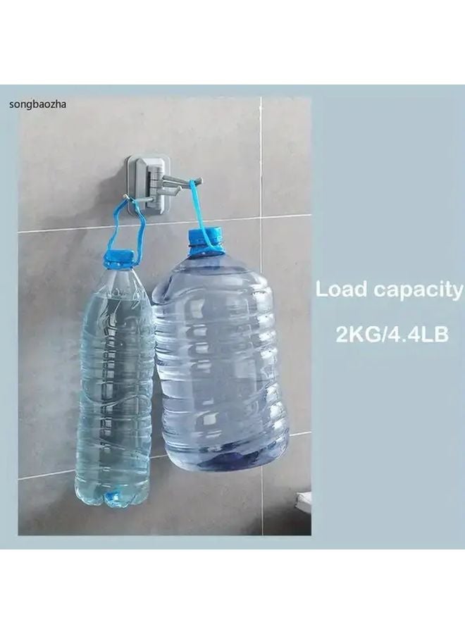 3 Pack Blue Adhesive Rotating Hooks Multi Functional Towel Rack Wall Mounted For Bathroom Kitchen - Image 5