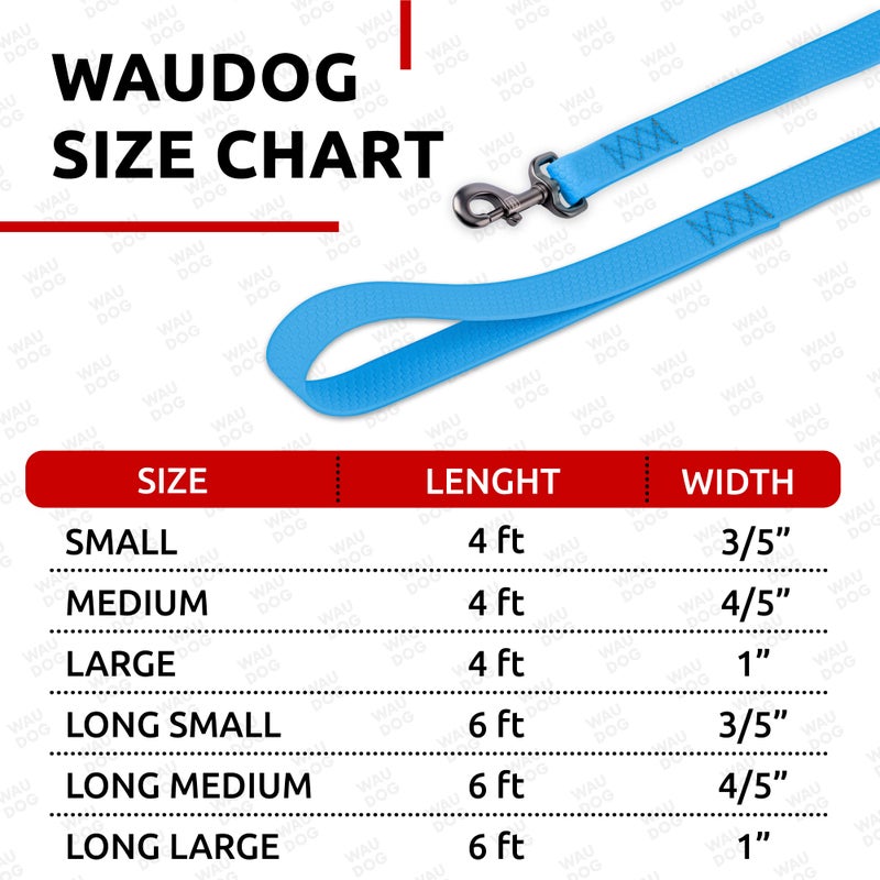 WauDog Waterproof Dog Leash - Anti-Slip Dog Leash for Large Small and Medium Breeds - Heavy Duty - Water- and Dirt-Resistant - Boy & Girl Dogs - Image 3