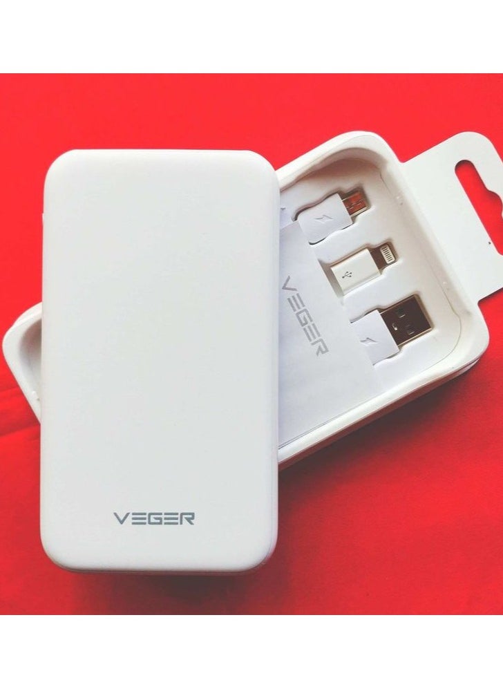 فيجير فيجير باور بانك بمنفذين USB مزدوج 25000 ملي امبير 92.5 وات لون أبيض ابيض  - Image 2