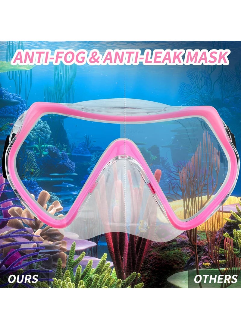 AROAQ Dry Snorkel Set Adults Professional,Anti-fog Diving Mask 180° Panoramic Ultra-Clear Snorkel Mask Anti-leak Diving Tube Set Free Breath Scuba Diving Goggle Adjustable for Men Women - Image 2