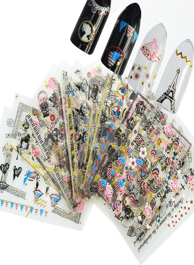 ALLYDREW 24 Sheets Globetrotter Nail Stickers Nail Art Paris Nail Stickers Patriotic Nails - Image 4
