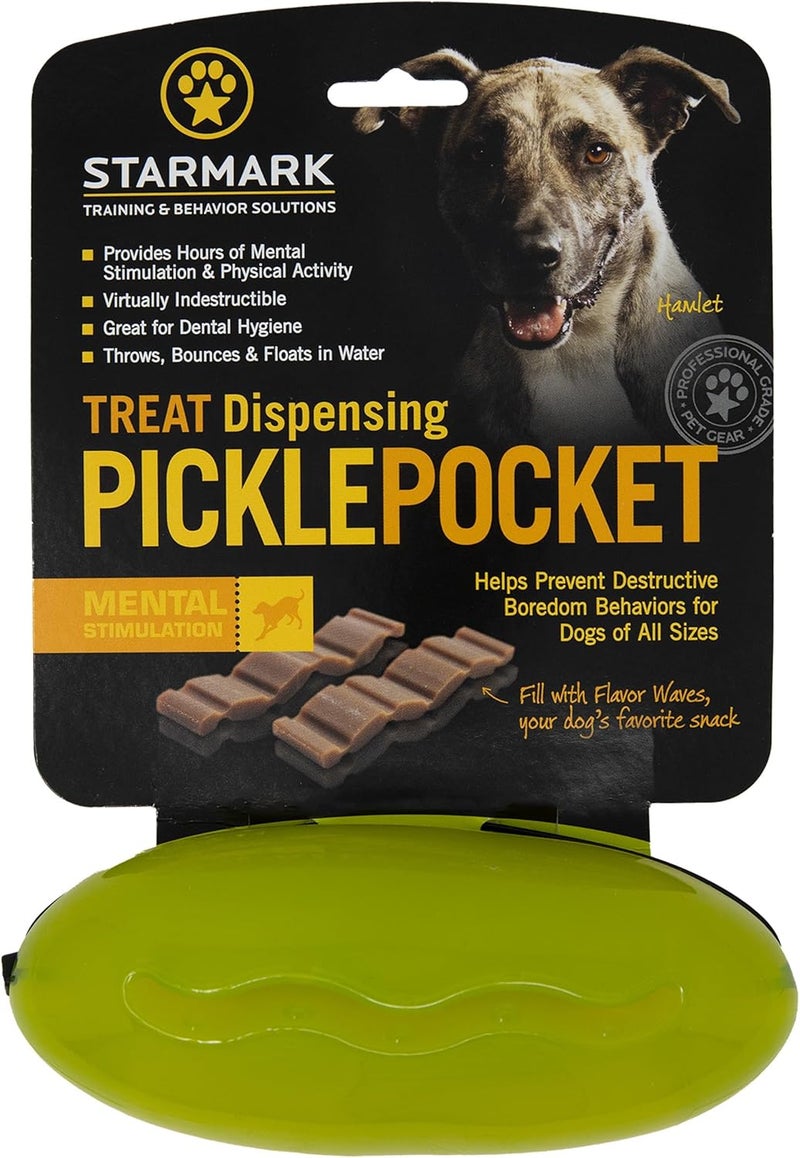 Starmark Treat Dispensing Pickle Pocket for Dogs - Multi-Coloured Interactive Chew Toy - Image 2