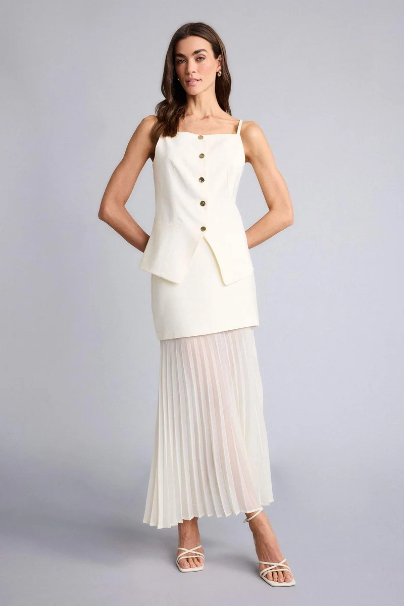 ديفاكتو A Cut Chiffon Normal Waist Midi Skirt