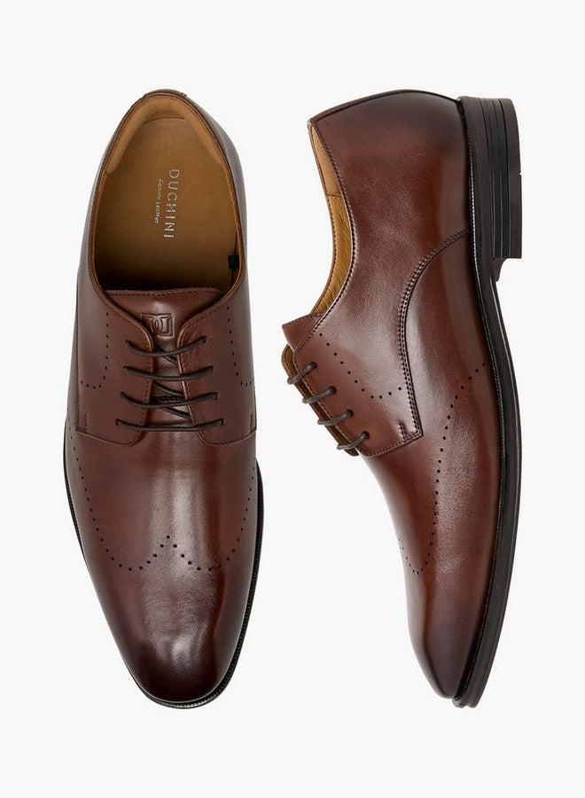 DUCHINI Men's Solid Lace-Up Derby Shoes - Image 3