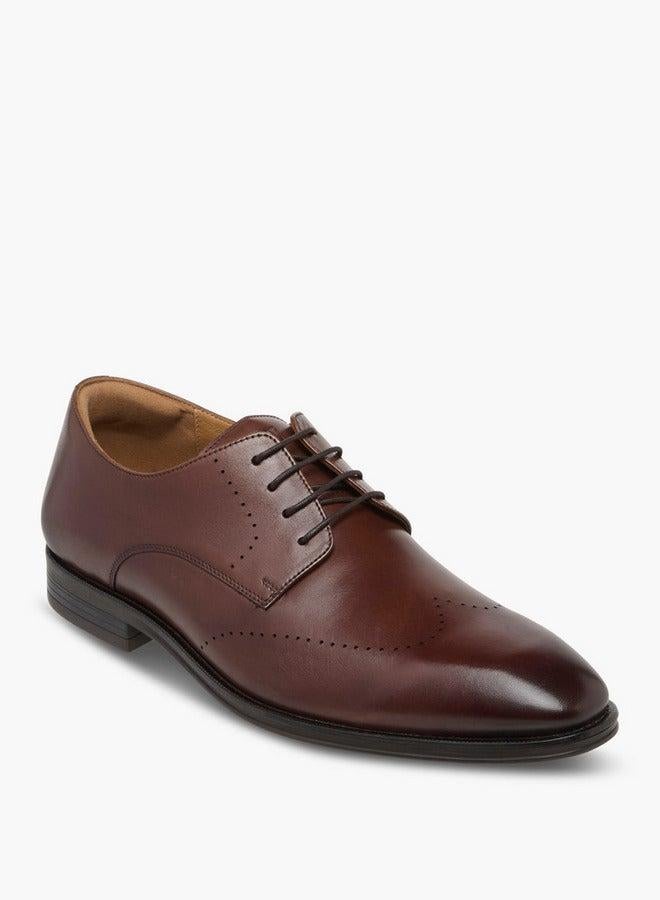 DUCHINI Men's Solid Lace-Up Derby Shoes - Image 1