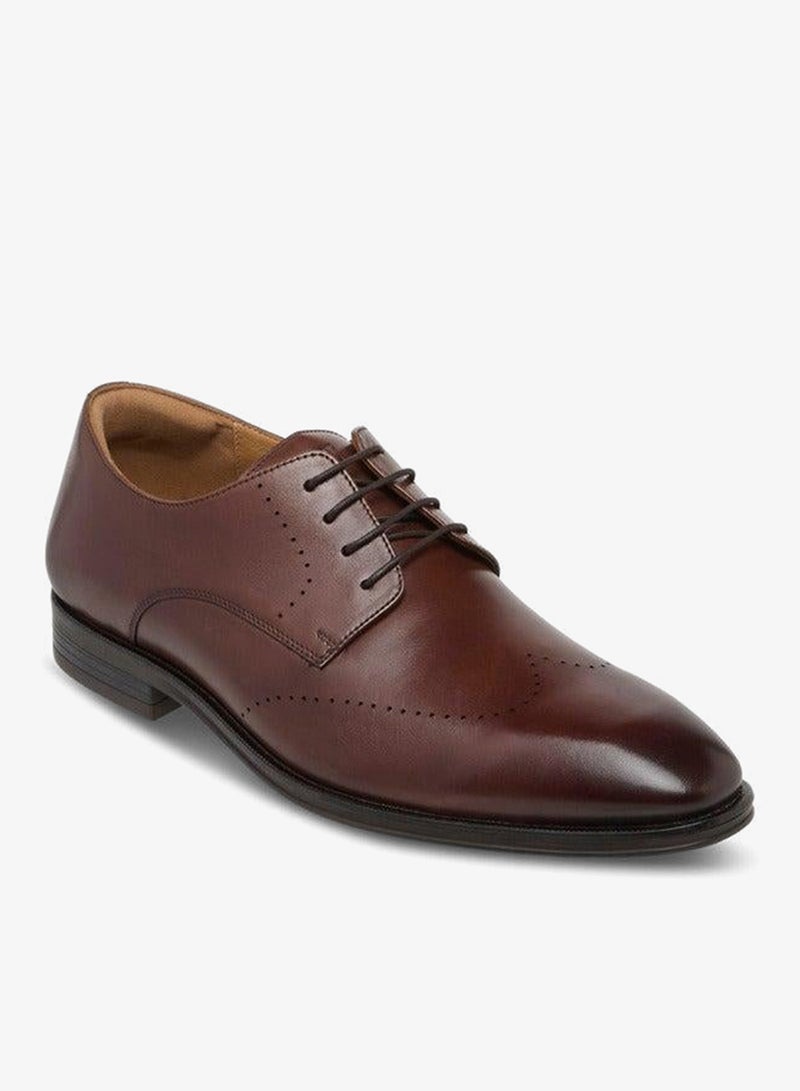 DUCHINI Men's Solid Lace-Up Derby Shoes - Image 1