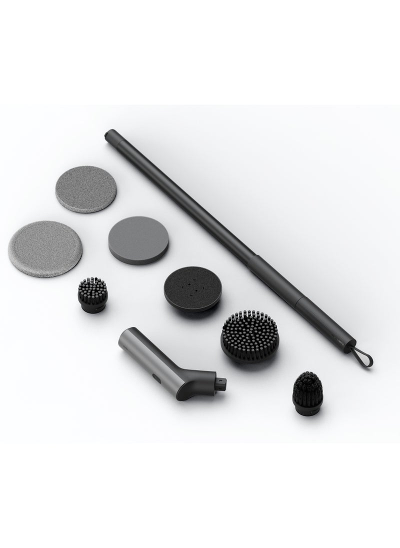 HOTO HOTO Electric Spin Scrubber, IPX7 Full Body Waterproof Bathroom Cleaning Brush, Max 22 in-lb, Shower Scrubber Brush with Long Handle, 6 Brush Heads, Power Scrubber for Shower, Bathroom, Floor, Tile  - Image 3