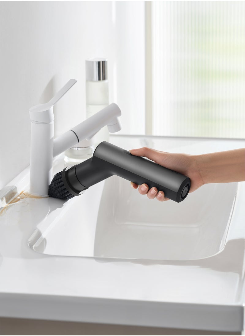 HOTO - HOTO Electric Spin Scrubber, IPX7 Full Body Waterproof Bathroom Cleaning Brush, Max 22 in-lb, Shower Scrubber Brush with Long Handle, 6 Brush Heads, Power Scrubber for Shower, Bathroom, Floor, Tile - Image 1