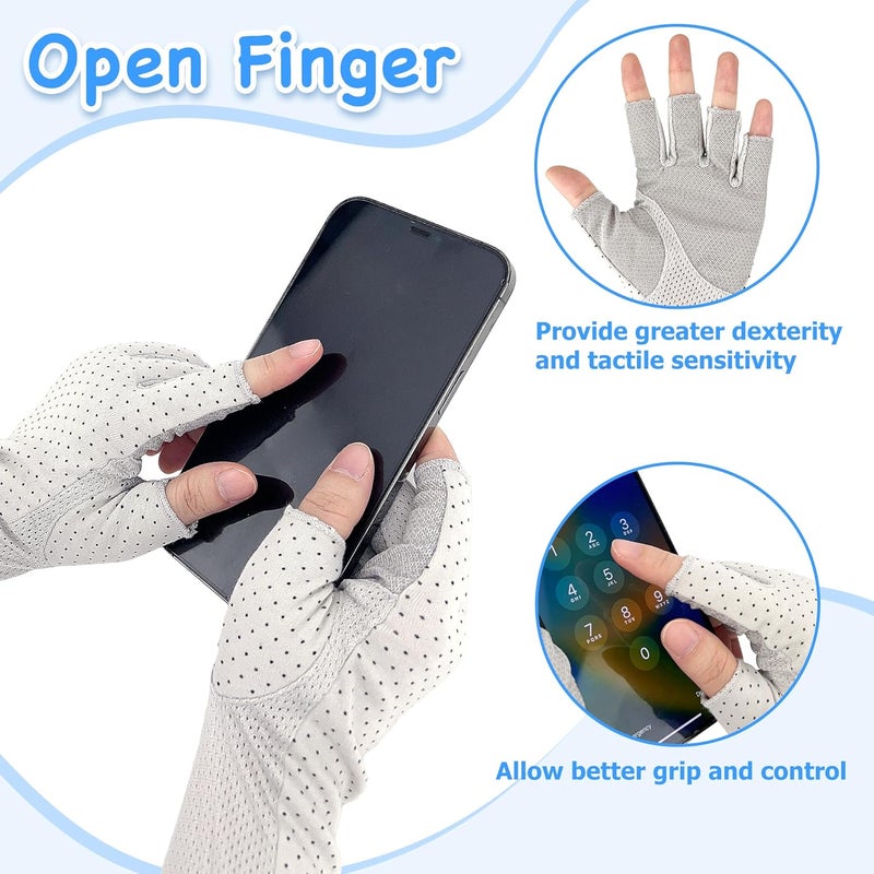 kilofly Women's Long Anti-UV Breathable Arm Sun Block Driving Gloves, 2 Pairs - Image 4