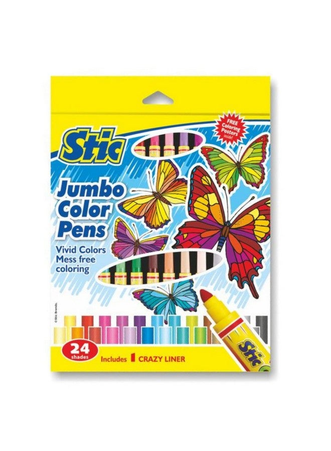 Stic Colorstix 24 Shades Colour Thick Sketch Pens Set For Kids Art Kit Stationery Markers Items School Pack Artists Sketching Drawing Materials Craft Supplies Toy Return Gift ,Ink Multicolor - Image 1