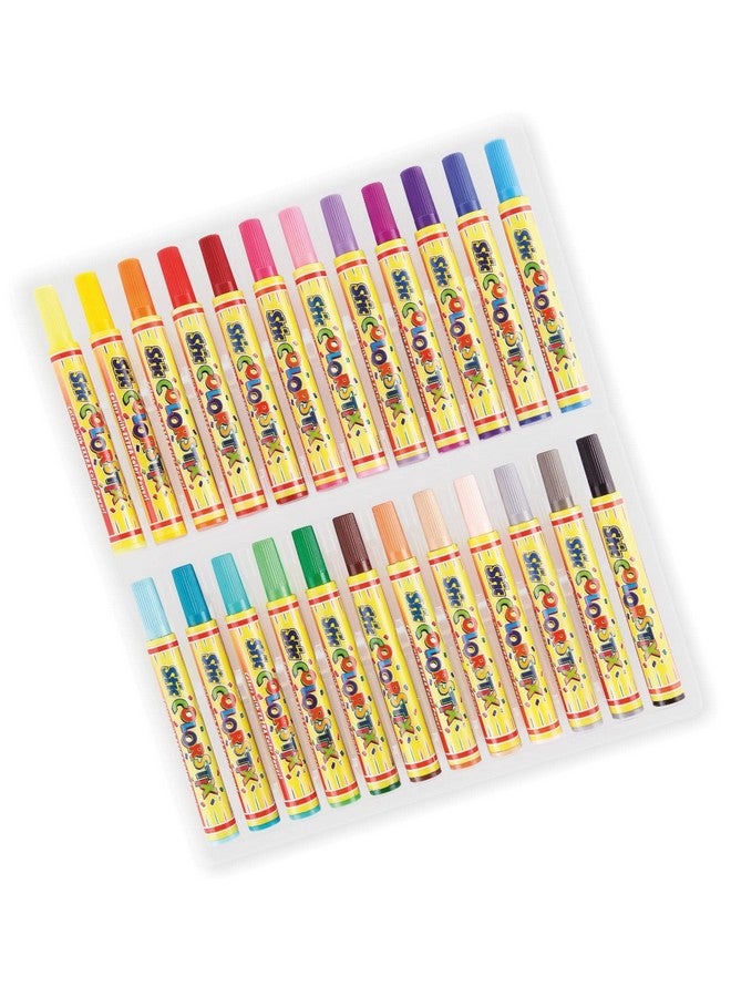 Stic Colorstix 24 Shades Colour Thick Sketch Pens Set For Kids Art Kit Stationery Markers Items School Pack Artists Sketching Drawing Materials Craft Supplies Toy Return Gift ,Ink Multicolor - Image 2