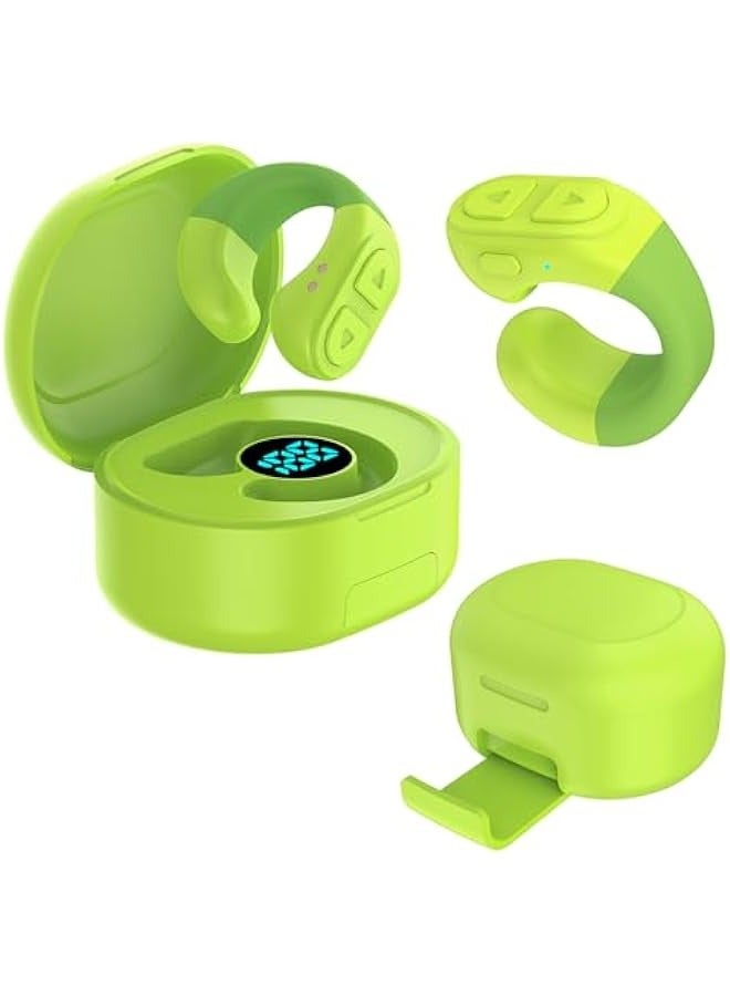 ANKOVO Tiktok Trending Bluetooth Smart Scrolling Ring Kindle App Remote Page Turner with Phone Holder Wireless Camera Shutter Selfie Button - Compatible with iPhone Ipad Android(Lake Green) - Image 1