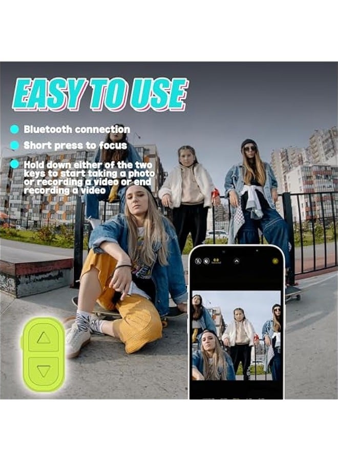 ANKOVO Tiktok Trending Bluetooth Smart Scrolling Ring Kindle App Remote Page Turner with Phone Holder Wireless Camera Shutter Selfie Button - Compatible with iPhone Ipad Android(Lake Green) - Image 4