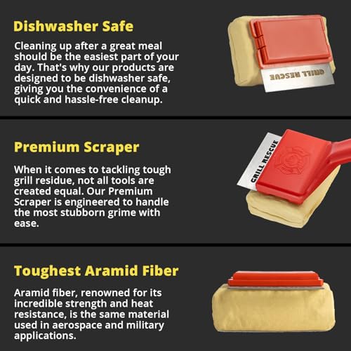 Grill Rescue BBQ Replaceable Cleaning Head, Bristle Free - Durable and Unique Grill Tools for Cast Iron or Stainless-Steel Grates, Barbecue Cleaner - Image 3
