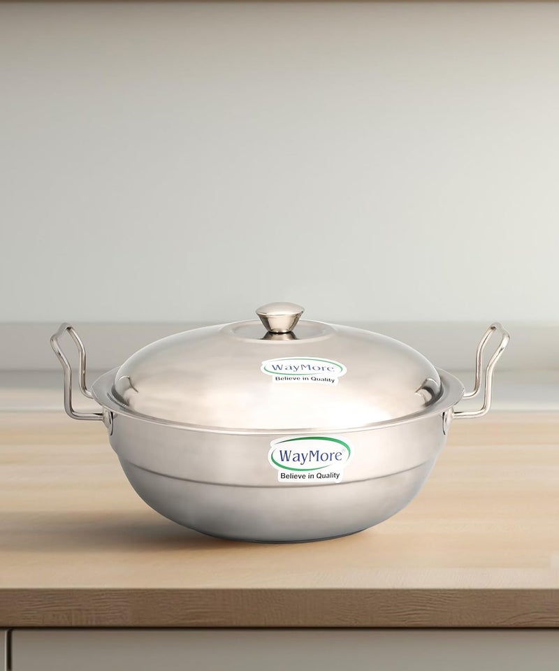 WayMore® Triply Multi Kadai Steamer with Induction & GasTop Compatible 5 Plate 2 Idli | 2 Dhokla | 1 Patra | Momo's | 2 Mini Idli, 28.5 cm Dia - Image 4