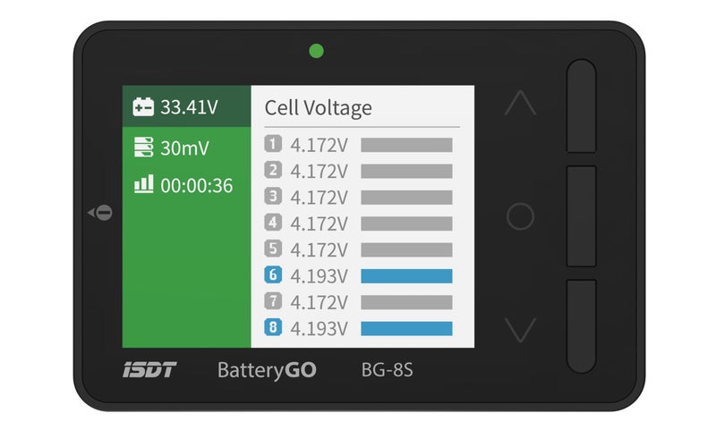 ISDT BattGo BG-8S Battery Meter, LCD Display Digital Battery Capacity Checker Battery Balancer Battery Tester for LiPo/LiFe/ Li-ion/NiMH/Nicd - Image 1