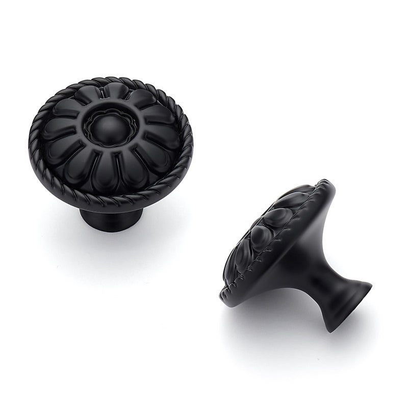 HOME EDIT 10 Pack 1-1/5 Inch Kitchen Cabinet Knobs Rustic Matte Black Drawer Handles for Cabinets, Dressers, Cupboards, Bathrooms, and Bedrooms - Image 1