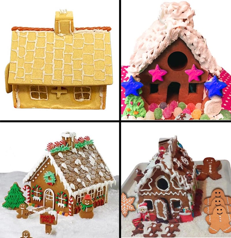 YXChome Gingerbread House Cookie Cutter Set - 3D House Cookie Cutters, Gingerbread House Kit for Holiday, Winter, Christmas & Gingerbread House Kit for Kids, Gift Package (10Pcs Christmas Cookie Cutters) - Image 4