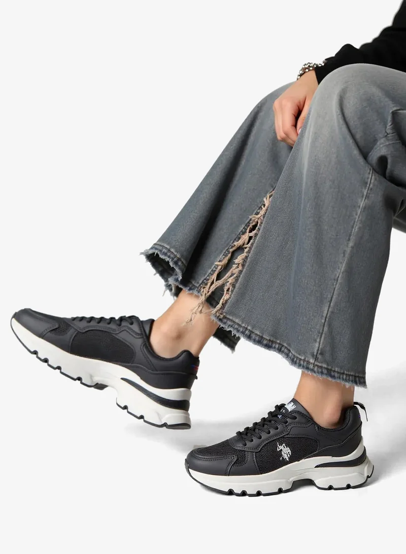 U.S. Polo Assn. Black/White Women's Black Sneakers - Bold Rugged Style with Durable Sole for Outdoor Wear for Women | Best Price UAE
