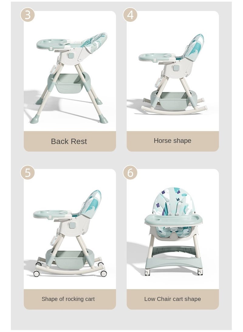 Baybee Chair for Kids( Rocking)  Footrest, Baby Toddler Feeding Booster Seat with Tray, Wheels, - Image 4