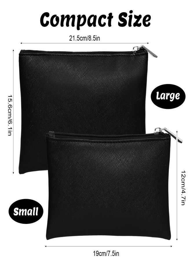 Gvhntk Makeup Bag Small Cosmetic Bag for Purse, Black, Large,Small, Small Makeup Bag for Purse - Image 2