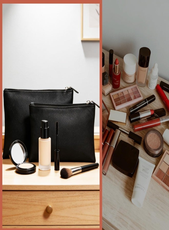 Gvhntk Makeup Bag Small Cosmetic Bag for Purse, Black, Large,Small, Small Makeup Bag for Purse - Image 5