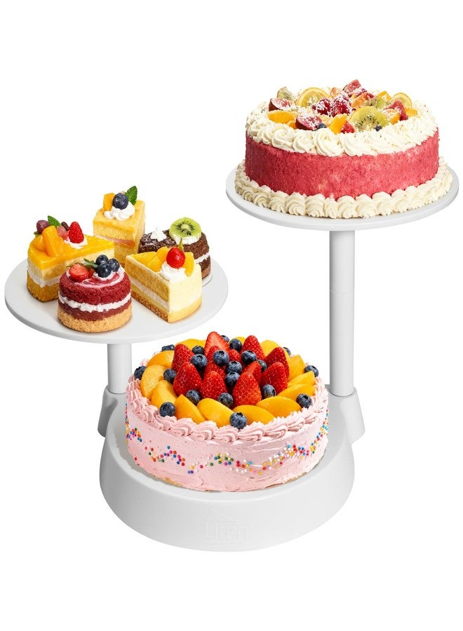 Uten 3 Tier Cupcake Stand, Plastic Cake Stand with 11” Tier Serving Tray, 38-Capacity Cupcake Tower, Cake Holder for Christmas Party, Weddings, Birthdays, Baby Showers, White - Image 1