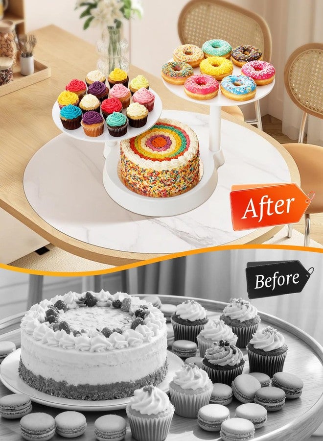Uten 3 Tier Cupcake Stand, Plastic Cake Stand with 11” Tier Serving Tray, 38-Capacity Cupcake Tower, Cake Holder for Christmas Party, Weddings, Birthdays, Baby Showers, White - Image 3