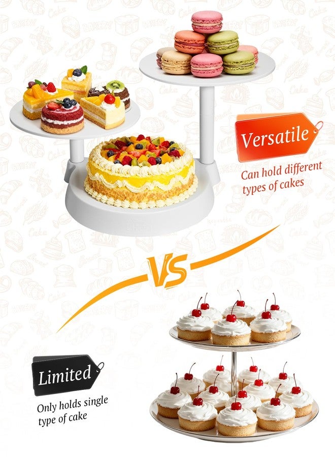 Uten 3 Tier Cupcake Stand, Plastic Cake Stand with 11” Tier Serving Tray, 38-Capacity Cupcake Tower, Cake Holder for Christmas Party, Weddings, Birthdays, Baby Showers, White - Image 4
