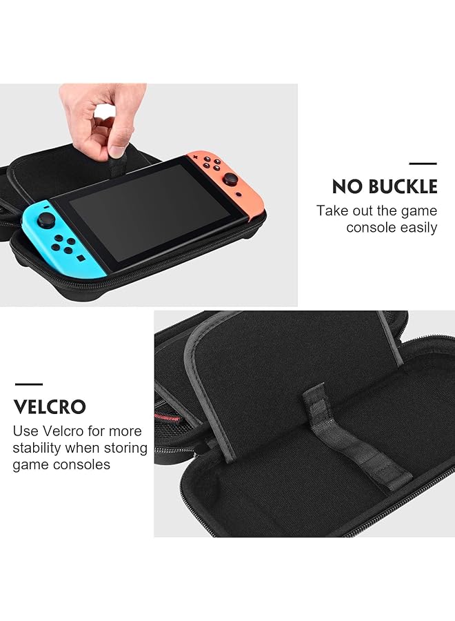 أكس سبرينج حقيبة حمل لجهاز Switch، حقيبة تخزين سفر صلبة، حقيبة واقية مع 20 خرطوشة لعبة، وحدة تحكم OLED وملحقاتها، حقيبة حمل لجهاز Switch - Image 3