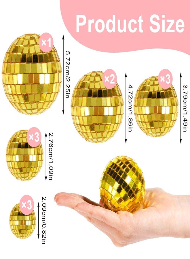 Grevosea 12 Pcs Disco Ball Cake Toppers, 5 Sizes Disco Ball Birthday Party Decorations Small Disco Ball Table Centerpiece Decor for 70s Disco Themed Dance Party Supplies Last Disco Party Gold - Image 2