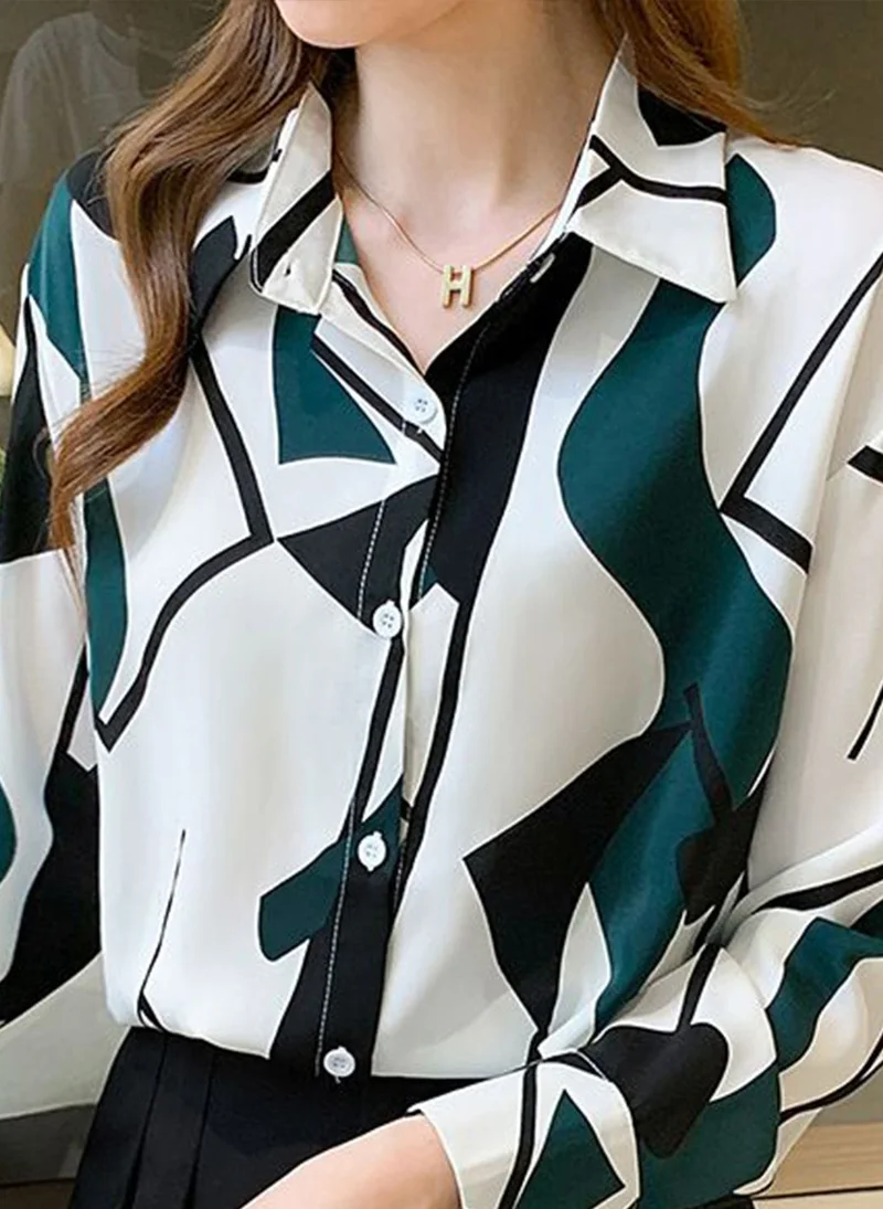يونيكي Multicolor Casual Long Sleeves Printed Shirts