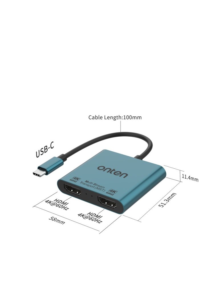 أونتن - محول 2 في 1 USB-C إلى HDMI x 2 OTN-9175B - Image 1
