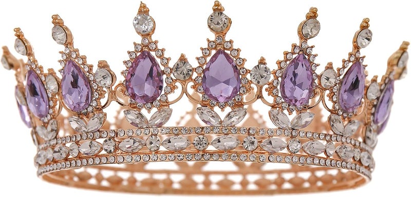 FORSEVEN Queen Crown Rhinestone Wedding Crowns and Tiaras for Women Costume Party Hair Accessories Princess Birthday Crown Crystal Bridal Crown