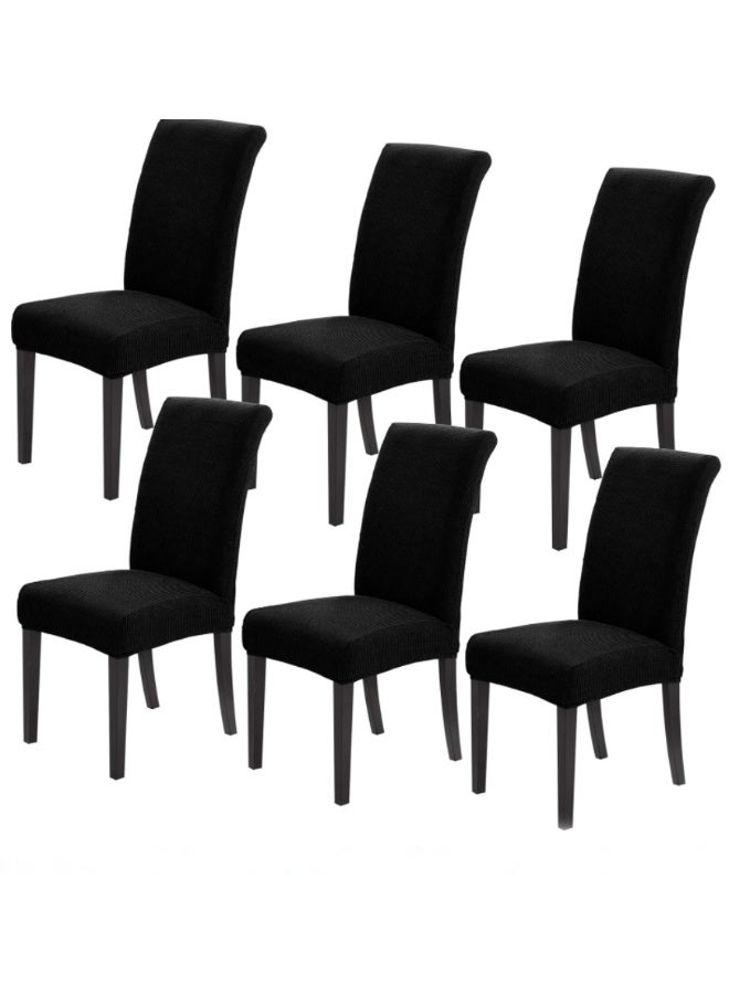 طقم أغطية كراسي غرفة الطعام المقاومة للماء بنسبة 100%، مكون من 6 قطع، غطاء كرسي قابل للتمدد من قماش الجاكار، قابل للإزالة والغسل، واقي كرسي للمنزل، المطعم، قاعة الولائم (yt-2) - Image 1