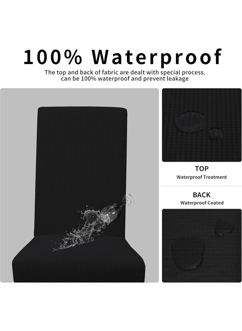 طقم أغطية كراسي غرفة الطعام المقاومة للماء بنسبة 100%، مكون من 6 قطع، غطاء كرسي قابل للتمدد من قماش الجاكار، قابل للإزالة والغسل، واقي كرسي للمنزل، المطعم، قاعة الولائم (yt-2) - Image 4